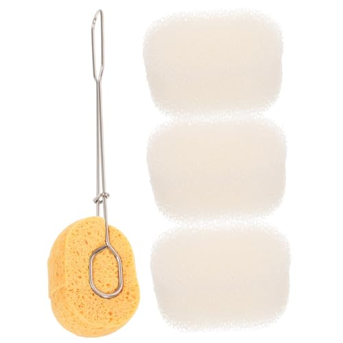 Gogogmee 1 Set Dish Scrub Brush Sponge Water Bottles Wood Pulp Cotton Beverage Bottle Brush Sports Water Bottle Stainless Steel