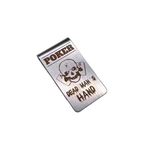 fermasoldi in acciaio attrezzato. Poker - Dead Mans Hand e raffinato elegante argento inox