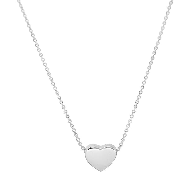 Silver Sterling Love Heart Choker Pendant Simple Small Mini Heart Necklace, Tiny Heart Charm Pendant Locket Necklace With Chain for Girls And Womens (B0D9FJR3G5) Amazon Price History, Amazon Price Tracker