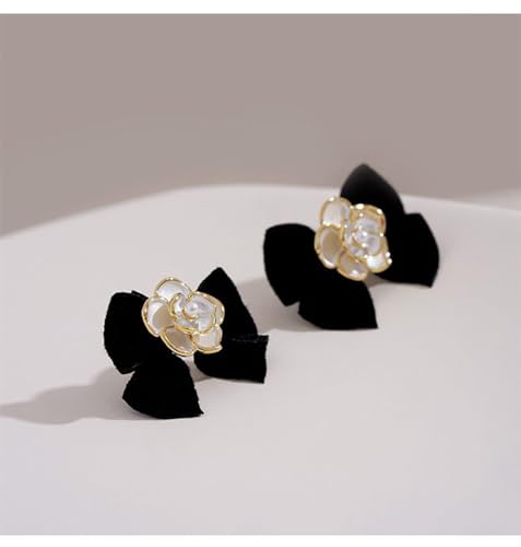 Kokoma Camellia Bow Knot Earrings for Women Girls Elegant Bow Ribbon Butterfly Knot Stud Earrings Wedding Statement Flower Dainty Ear Jewelry4