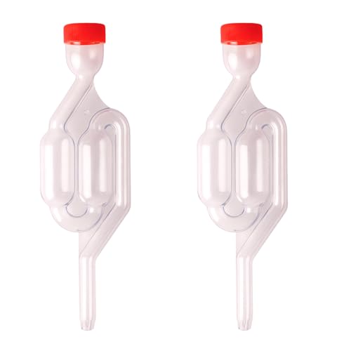 Image of S-Shape Fermentation Airlock for Home Brewing Plastic Bubbler with Dust Cap for Wine Making, Beer, Kombucha & Kimchi Airlock Fermentation Tube for Wine Making kit (L 17cm*W 3cm*H 0.76cm, 2Pcs)