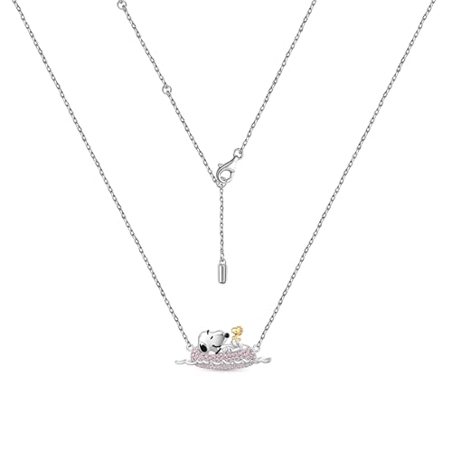 GNOCE Peanuts with Woodstock Rafting Necklace for Women, S925 Sterling Silver Pendant Necklace for Her Wife, Valentine‘s Day, Mother’s Day Jewelry Gift3