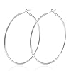 1 Pairs 60mm Silver 14K Gold Rose Gold Hoop Earrings for Women Hypoallergenic Stainless Steel Lightweight Big Hoops Shiny Dangle Earrings Trendy Jewelry Gifts
