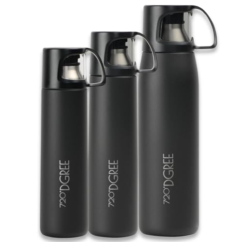 720°DGREE Termo con vaso 'Follow', 1 l, 3 tamaños, a prueba de fugas, sin BPA, termo de acero inoxidable, termo para café, té, perfecto para exteriores, trabajo, niños, escuela, bebé