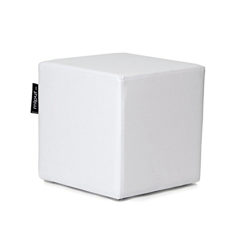MiPuf - Puff Cube Original Tamaño 40x40x40 - Polipiel - Color Blanco