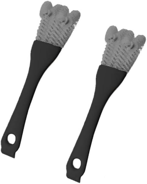 2 Pack Kitchen Cleaning Brushes,Multi-Purpose Stove Gap Cleaner,BBQ Grill Brush,Sink Corner Cleaning Tool,Stove Burner Scrub Brush - Durable Bristles,Ideal for Grease Tight Spaces,(Black)