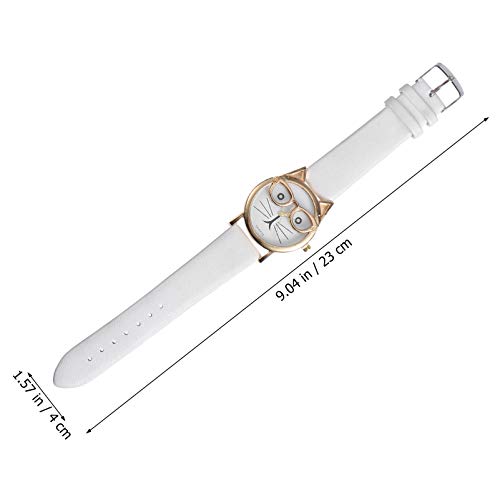 ULTECHNOVO Gato Crianças Assistir Desenho Animado Couro de Metal Impermeável para Crianças Relógio d