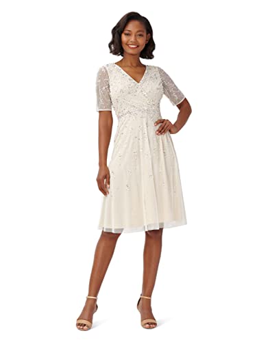 Image of Adrianna Papell Women's Beaded Tea Length Dress