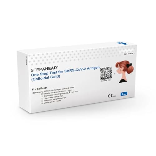 Step Ahead Covid-19 Lateral Flow Testing Kit Pack of 5 Rapid Antigen Self Tests for Fast Accurate at-Home COVID-19 Detection Easy to Use Trusted & Reliable