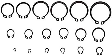 Dapetz ® 300Pcs 18 Sizes E-Clip Snap Ring Shop Assortment Black Circlip Kit External Retaining Ring Assortment Set 3mm to 32mm in A Handy Plastic Storage Box