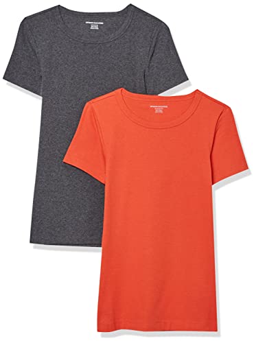 Image of Amazon Essentials Women's Slim-Fit Short-Sleeve Crewneck T-Shirt, Pack of 2