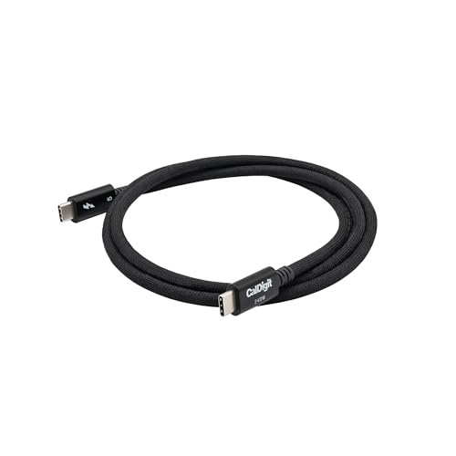CalDigit Thunderbolt 5 Pro 編組ケーブル - 120Gbps 240W Power Delivery、Thunderbolt 3、4、USB4 Type C、MacBook Pro、iMac、iPhone 16 Max対応 ブラック (0.5m/19.685インチ)