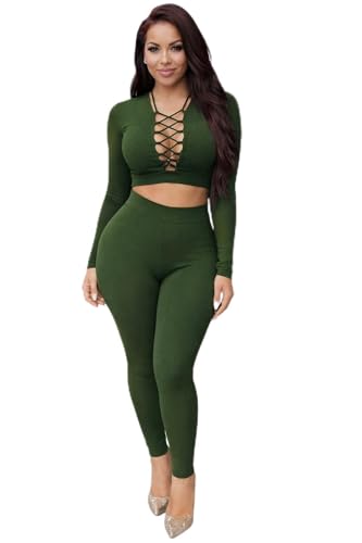 Tenue deux pièces en maille extensible haut de gamme coupe ajustée verte