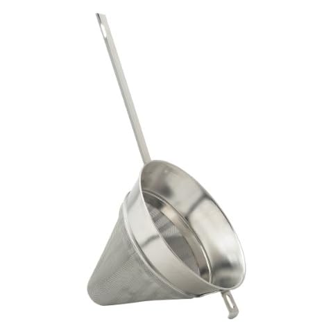 HIC Kitchen 43657 Chinois Fine-Mesh Sieve, 18/8 Stainless Steel Cover