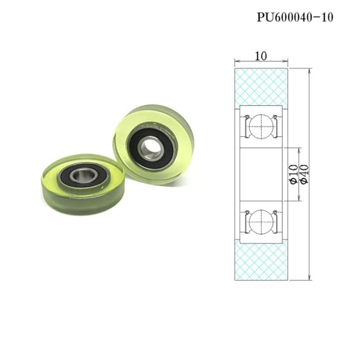 Roue à roulement recouverte de polyuréthane PU600040-10 stable 10x40x10 mm