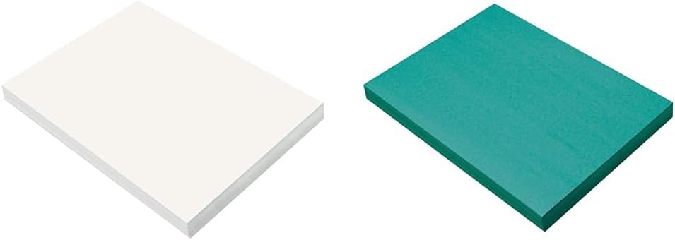 Prang Construction Paper Bundle - 100 Sheets Each of White and Turquoise Paper, 9" x 12"