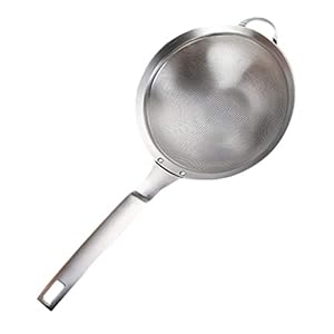 Hemoton Keukenzeef, roestvrij staal, schuimlepel, mesh, afseillepel, trainer, pollepel voor koken en frituren, 13 cm