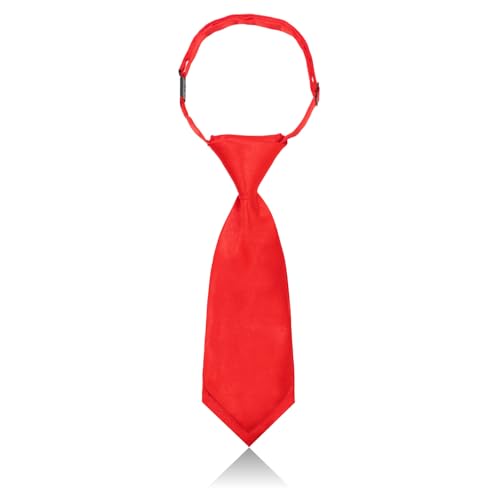 Rzmtaol Ties for Women and Girls Pre-tied Womens Bow Tie Short Ladies Neck Tie for School Uniform Graduation Party Daily (Red)