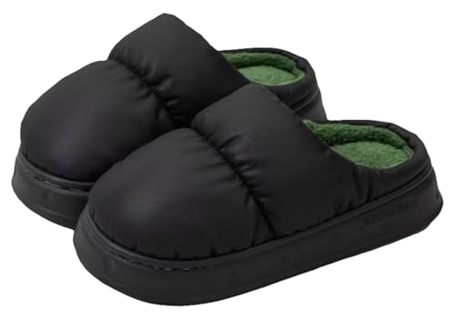 Epsion Cotton Slippers Women's Winter Plush Shoes Down Cloth Waterproof Non Slip House Slipper