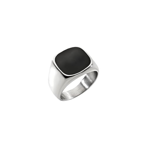 Breil Gioiello TJ3858 collezione EMBLEMS, ANELLI da UOMO in ACCIAIO SMALTATO colore ARGENTO misura 29 con SENZA PIETRE