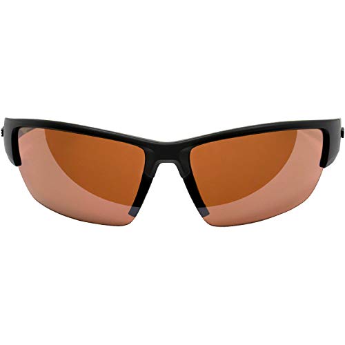 Raze Checkmate Sport Sunglasses Black Matte Frame with Green Accents & HD Amber Lens2
