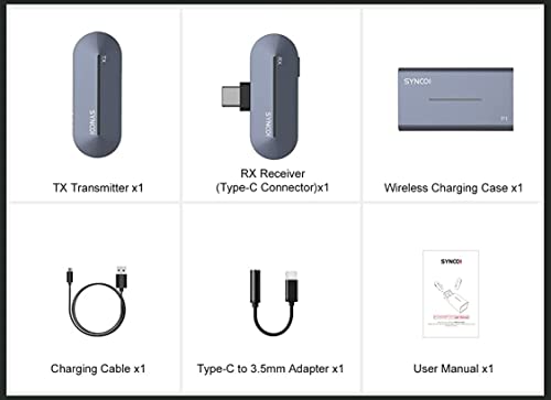 Micro cravate sans fil Type-C SYNCO P1T avec étui de chargement pour Android - 6