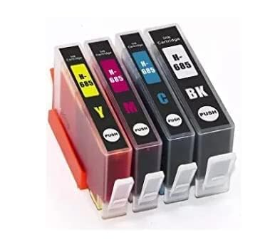 Image of CANOFF Compatible Ink Cartridges for HP Deskjet 685 XL, 4-Pack (Black, Cyan, Magenta, Yellow), High Yield