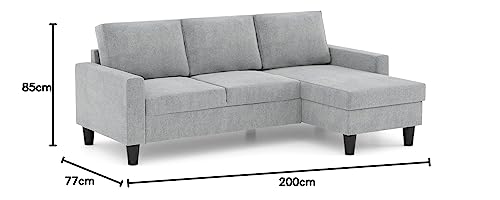 Sofá de salón 3 plazas con chaise longue esquinero reversible BUDWING Fox gris 3