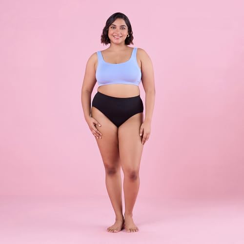 Image of NYKD NYB113 Cotton Non Padded Non Wired Full Coverage Slip On Everyday Bra Wide Straps Gentle Side Lift