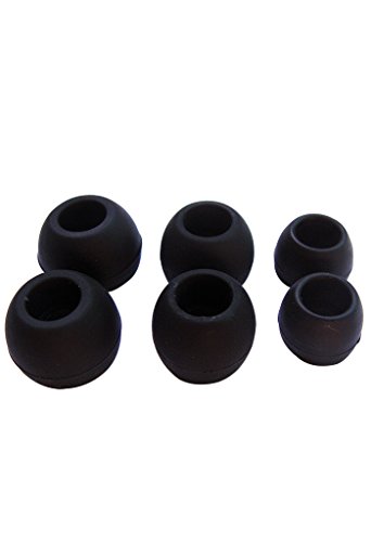 Black Replacement Eartips; Comfort Ear Tips Earbuds Eargels for Panasonic RP-HJE-50, Panasonic RP-HJE-70.