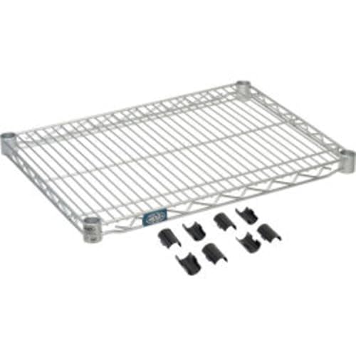 Image of Nexel Additional Wire Shelf for Wire Shelving Units, 600-800 lb Capacity, 18 inch W x 30 inch L, Silver Epoxy Finish