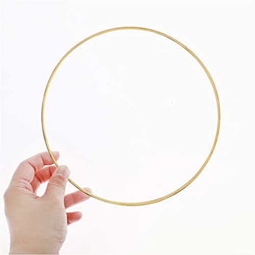 TOYANDONA Dream Catcher Rings Metal Wreath Frame: 10cm Macrame Ring DIY Craft Golden Metal Rings 10pcs Wire Ring Craft Material Wedding Christmas Festival Party Decoration - Image 3
