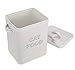 Morezi Cat Treat and Food Storage Tin with Lid - Cream Powder-Coated Carbon Steel - Tight Fitting Lids - Storage Canister Tins - Cat Food