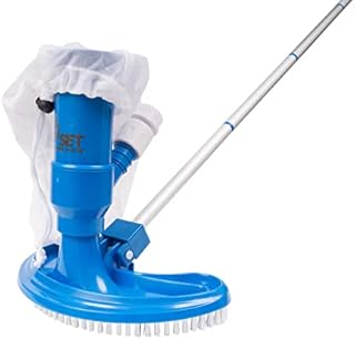 SunSolar Swimming Pool Vacuum w/Brush, Bag, Hose Adapter, and Pole - Water-Powered Pool