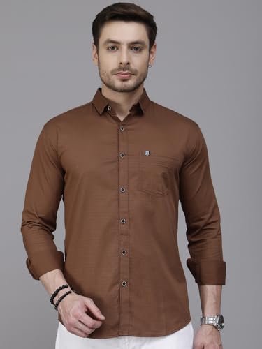 Image of Majestic Man Comfort Slim Fit Solid Pure Cotton Casual Shirt