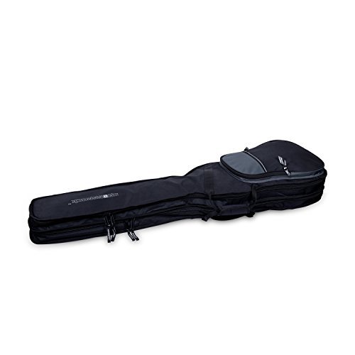 Image of Crossrock CRSG106DBBG Double 2x Bass Guitar Gig Bag -With Padded Adjustable backpack Straps, Black /Grey