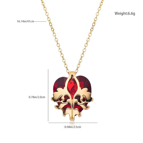 New 2025 Winx On Club Eraklyon Bloom and Sky's Heart Necklace with Red Crystal Zircon Luxury Charm Jewelry for Women Hers Jewelry Fashion Accessories Creative Gift2