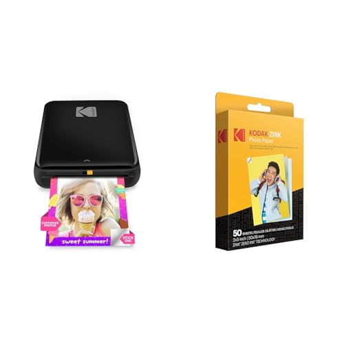 Kodak Step Impresora Móvil Con Tecnología Zink, Imprime Fotos Adhesivas Desde Cualquier Dispositivo Con Nfc, Bluetooth, Negro Papel Fotográfic Kodak Step Impresora Móvil Con Tecnología Zink, Imprime Fotos Adhesivas Desde Cualquier Dispositivo Con Nfc, Bluetooth, Negro Papel Fotográfic