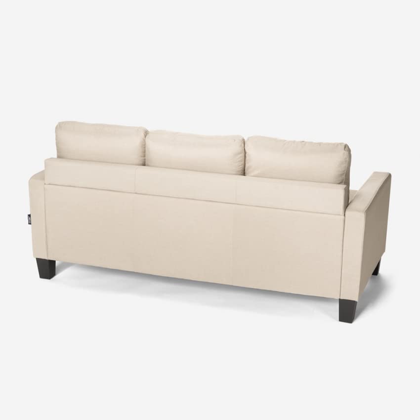 Produce Shop Divano Moderno angolare 3 posti Pouf 2 Cuscini Soggiorno Remissus - Beige