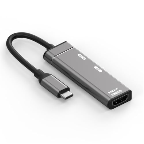 NFHK Câble USB-C Type-C vers HDMI 4K à 120 Hz, convertisseur USB 3.0 OTG, Adaptateur multiport HDTV avec Port d'alimentation Femelle PD 100 W
