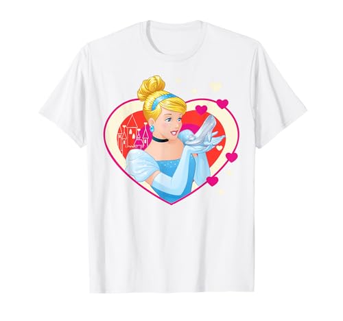 Disney Cendrillon Cartoon Heart Portrait T-Shirt