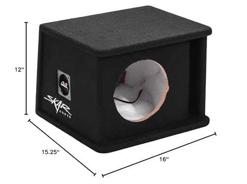Image of Skar Audio SK1X8V Single 8 inch Universal Fit Ported Subwoofer Enclosure