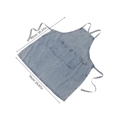 Tablier denim bleu clair robuste et facile à nettoyer pour tâches ménagères - 2