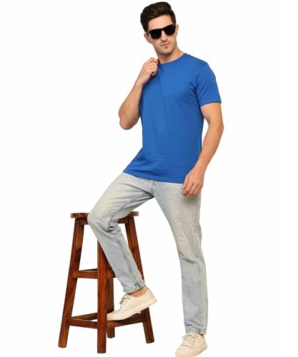 Image of Unisex Round Neck Plain T-Shirt | Combed Bio-Washed Ring Spun Cotton for Men & Women, Short Sleeves