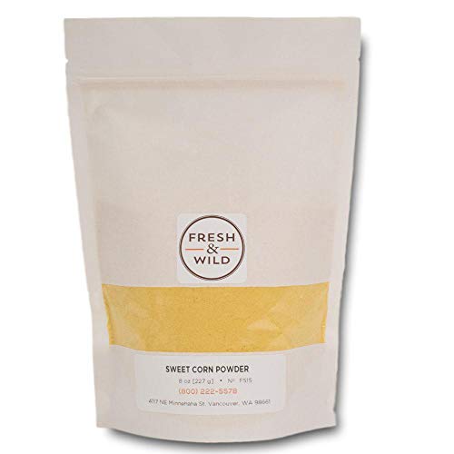 Fresh & Wild | Sweet Corn Powder | Milled Dried Sweet Corn Flour Kernels | Natural Coloring, Flavoring, and Decoration | For Momofuku Milk Bar Corn Cookies | 8 oz | Gourmet, Chef-Inspired Ingredients