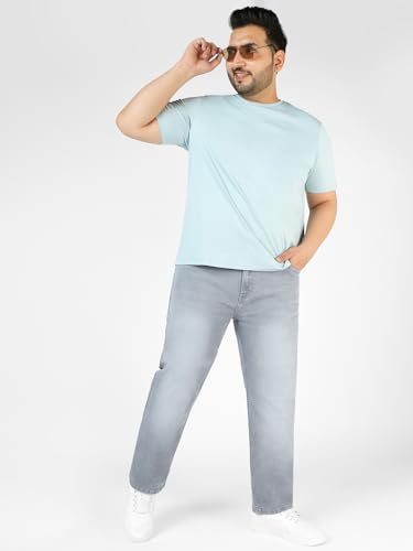 Image of Urbano Plus Men Mid Rise Regular Fit Washed Jeans Stretchable