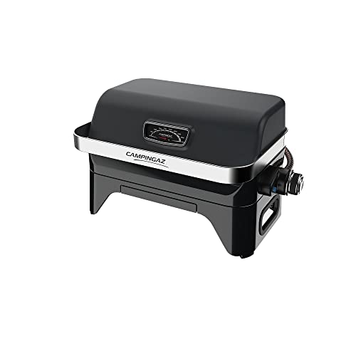 Campingaz Barbecue à gaz Attitude2go CV, Barbecue de Table à Faible fumée, BBQ gaz Portable, à Couvercle, thermomètre, et Grille en Fonte, Alimentation :...
