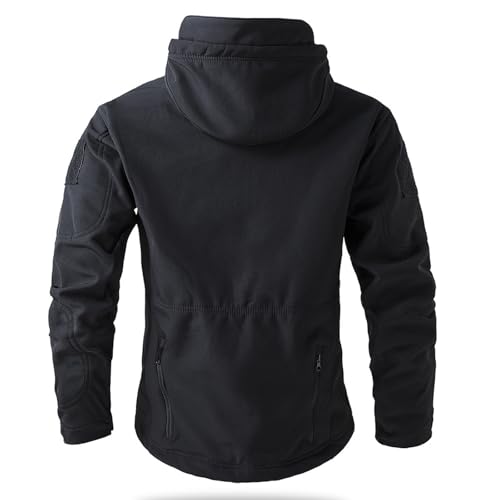 Image of Men's Camouflage Jacket Full-Zip Waterproof Fleece Lined Winter Coats Hooded Military Windbreaker Jackets with Pocket