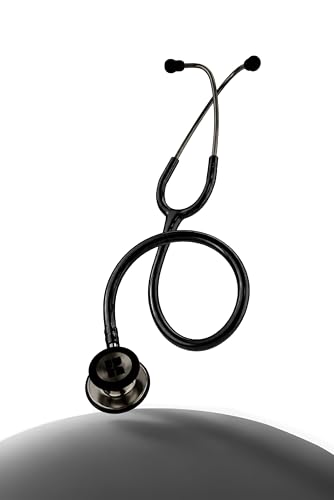 Image of Knya 6sense Stethoscope for Doctors & Residents | Tunable Diaphragm | Dual-Head Chest Piece for Adult & Pediatric Use | Lightweight Stainless Steel | Latex-Free Tubing | Soft-Seal Ear Tips | Premium Gift Box | for Medical Students (All Black)