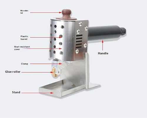 150W Hot Melt Glue Roller Dispenser - Adjustable Temp 50-300℃, 150ml Tank for Fabric, Leather Bonding & Packaging, Industrial Glue Applicator for Efficient Adhesive Solutions